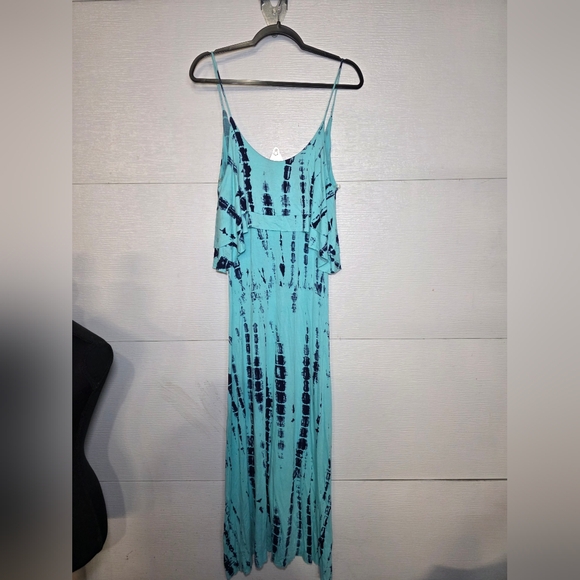 Gabriella Rocha Dresses & Skirts - Gabriella Rocha Aqua and Navy Tie-Dye Maxi Dress